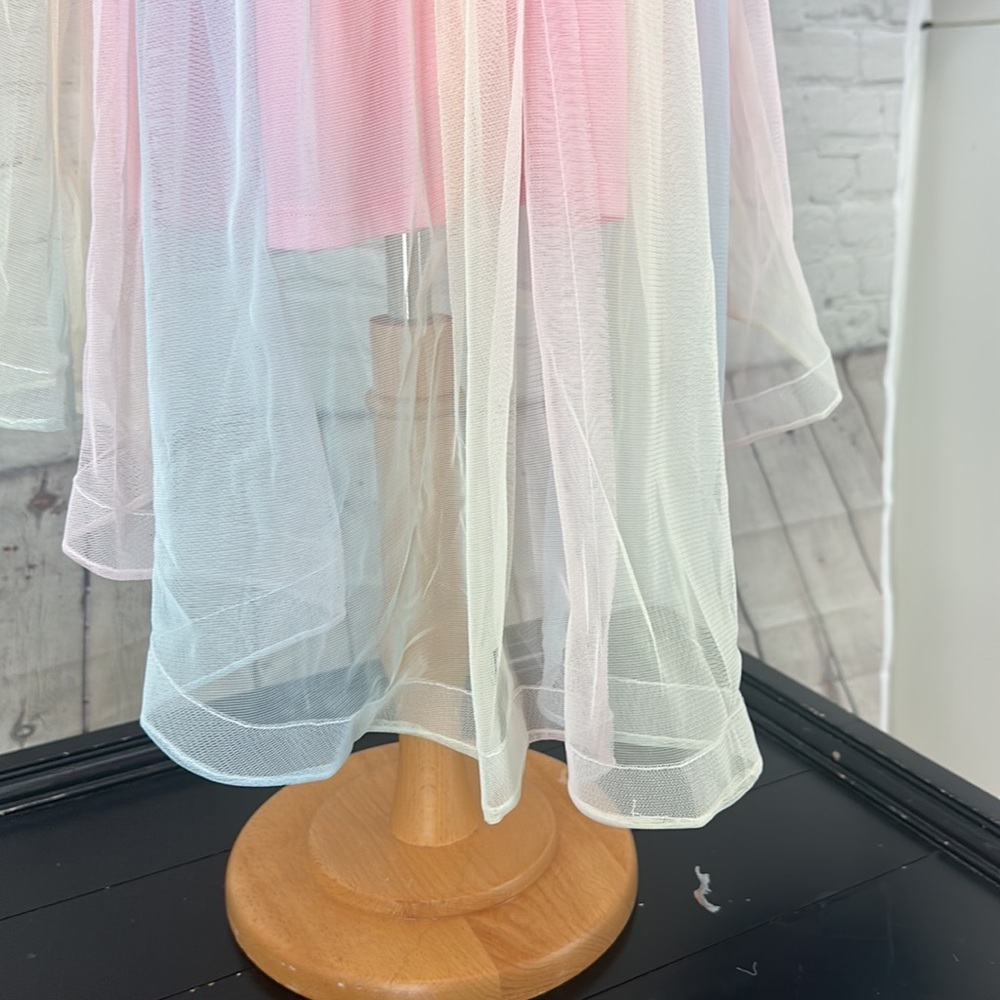 Emily Rose Girls size 8 Sunday best Pastel Rainbow HiLo unicorn cotton candy clr - Picture 6 of 9